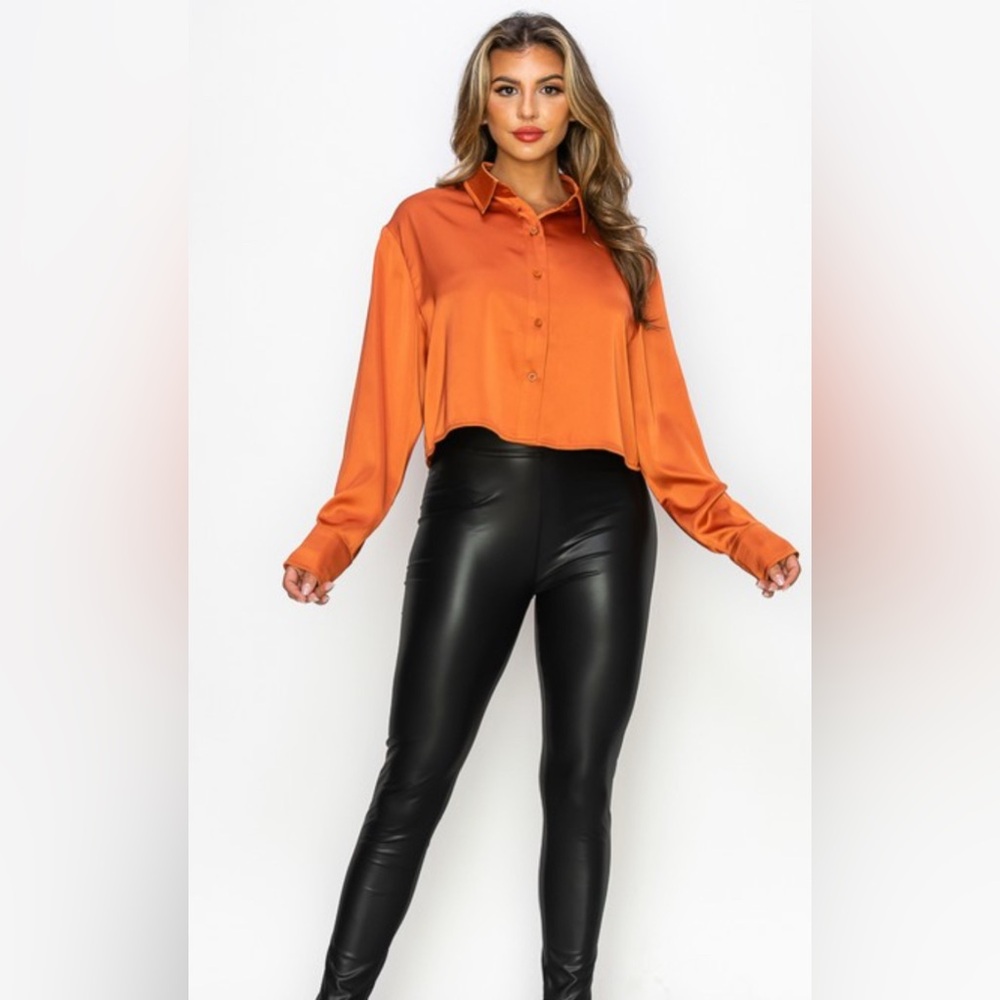 Various Sizes - Long Sleeve Cropped Shirt